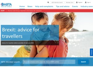 How abta.com looks like on a tablet such as an iPad.