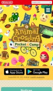 How ac-pocketcamp.com looks like on a mobile device such as an iPhone.