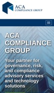 How acacompliancegroup.com looks like on a mobile device such as an iPhone.