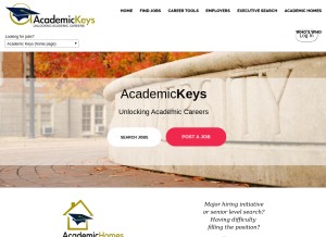 How academickeys.com looks like on a tablet such as an iPad.