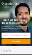 How academics.de looks like on a mobile device such as an iPhone.