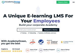 How academyocean.com looks like on a tablet such as an iPad.