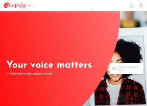 How acapela-group.com looks like on a tablet such as an iPad.