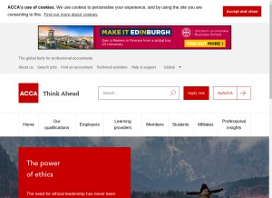 How accaglobal.com looks like on a tablet such as an iPad.