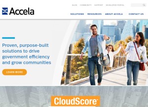 How accela.com looks like on a tablet such as an iPad.