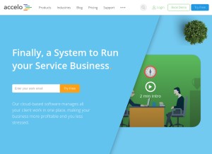 How accelo.com looks like on a tablet such as an iPad.