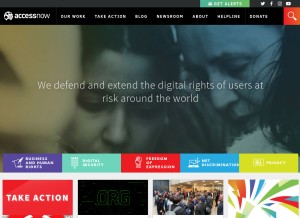 How accessnow.org looks like on a tablet such as an iPad.