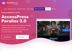 How accesspressthemes.com looks like on a tablet such as an iPad.