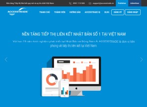 How accesstrade.vn looks like on a tablet such as an iPad.
