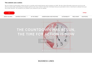 How acciona.com looks like on a tablet such as an iPad.