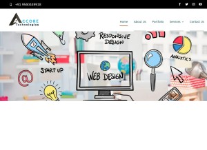 How accoretechnologies.com looks like on a tablet such as an iPad.