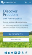 How accountable2you.com looks like on a mobile device such as an iPhone.