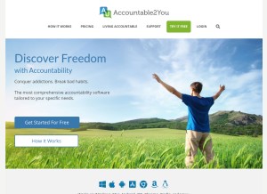 How accountable2you.com looks like on a tablet such as an iPad.