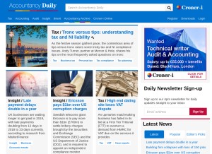 How accountancydaily.co looks like on a tablet such as an iPad.