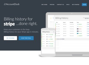 How accountdock.com looks like on a tablet such as an iPad.