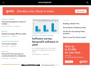How accountingtoday.com looks like on a tablet such as an iPad.