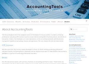 How accountingtools.com looks like on a tablet such as an iPad.
