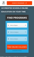 How accreditedschoolsonline.org looks like on a mobile device such as an iPhone.