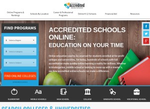 How accreditedschoolsonline.org looks like on a tablet such as an iPad.