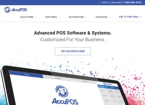 How accupos.com looks like on a tablet such as an iPad.