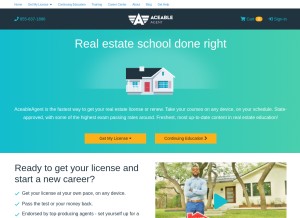 How aceableagent.com looks like on a tablet such as an iPad.