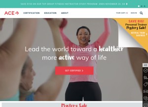 How acefitness.org looks like on a tablet such as an iPad.