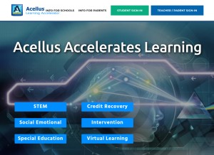 How acellus.com looks like on a tablet such as an iPad.