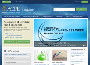 How acfe.com looks like on a tablet such as an iPad.