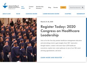 How ache.org looks like on a tablet such as an iPad.