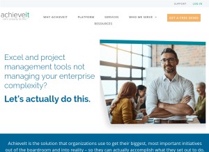 How achieveit.com looks like on a tablet such as an iPad.