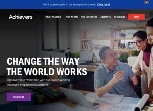 How achievers.com looks like on a tablet such as an iPad.