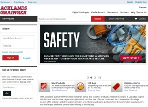 How acklandsgrainger.com looks like on a tablet such as an iPad.