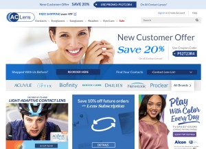 How aclens.com looks like on a tablet such as an iPad.