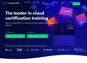 How acloud.guru looks like on a tablet such as an iPad.