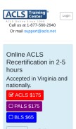 How acls.net looks like on a mobile device such as an iPhone.