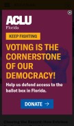 How aclufl.org looks like on a mobile device such as an iPhone.
