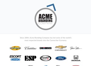How acmebranding.com looks like on a tablet such as an iPad.