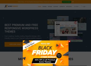 How acmethemes.com looks like on a tablet such as an iPad.