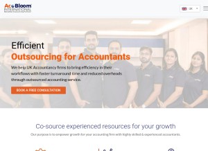 How acobloom.com looks like on a tablet such as an iPad.