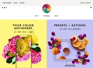 How acolorstory.com looks like on a tablet such as an iPad.