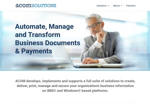 How acom.com looks like on a tablet such as an iPad.