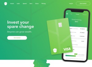 How acorns.com looks like on a tablet such as an iPad.