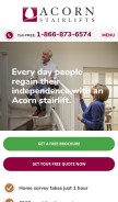 How acornstairlifts.com looks like on a mobile device such as an iPhone.