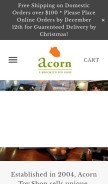 How acorntoyshop.com looks like on a mobile device such as an iPhone.