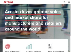 How acosta.com looks like on a tablet such as an iPad.