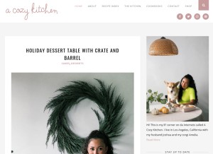 How acozykitchen.com looks like on a tablet such as an iPad.