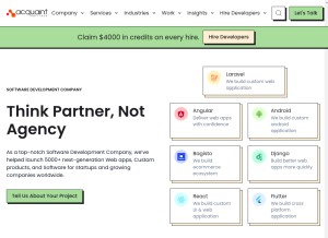 How acquaintsoft.com looks like on a tablet such as an iPad.
