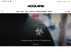 How acquiremag.com looks like on a tablet such as an iPad.