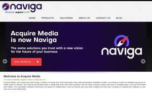 How acquiremedia.com looks like on a tablet such as an iPad.