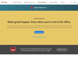 How acrobat.com looks like on a tablet such as an iPad.